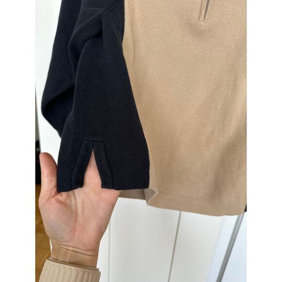 Hanna Andersson Boys 130 Tan Color Block 100% Cotton Knit 1/4 Zip Sweater. EUC - Picture 8 of 10